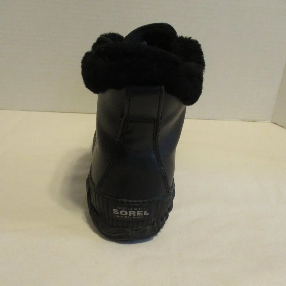 Sorel Shoes Woman Size 6.5 Black Faux Fur Lining Waterproof Outdoors Boots